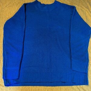 SHEIN Women's Vibrant Blue Crewneck Sweater